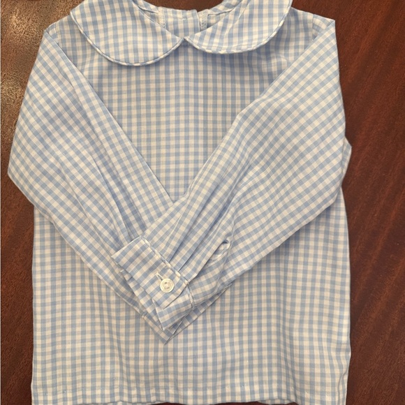 Little English Blue Gingham Peter Pan Collar Shirt 2T - Picture 2 of 3